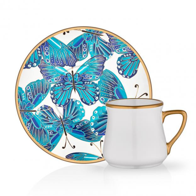 TURKISH COFFEE ST 6 PIECE VENUS BLUE